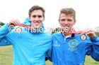 Ieuan Thomas (Cardiff) (left) and Andrew Butchart (Central) equal fasted long leg in the National 12 Stage Relay, National 12 and 6 Stage Relays, Sutton Park, Birmingham. Photo: David T. Hewitson/Sports for All Pics